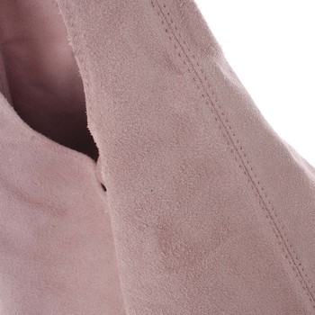 Veľká dámska kožená kabelka cez plece svetloružová - ItalY Ocypete