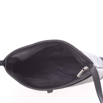 Dámska kožená elegantná crossbody kabelka čierna - Italo Niobe