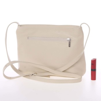 Dámska kožená elegantná crossbody kabelka svetlo béžová - ItalY Niobe