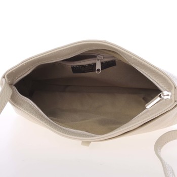 Dámska kožená elegantná crossbody kabelka svetlo béžová - ItalY Niobe