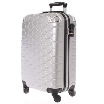 Strieborný cestovný kufor pevný - Ormi Hive L