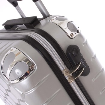 Strieborný cestovný kufor pevný - Ormi Hive M