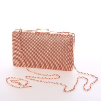 Menšia dámska perleťová kabelka ružová - Delami V406
