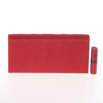 Elegantná dámska glitterová listová kabelka červená - Delami L023