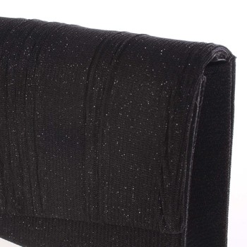 Elegantná dámska glitterová listová kabelka čierna - Delami L023