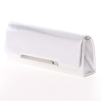 Elegantná podlhovastá listová kabelka strieborná - Delami D714