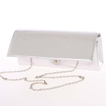 Módna dámska glitterová listová kabelka strieborná - Delami L356