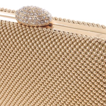 Menšia dámska perleťová listová kabelka zlatá - Delami V4039