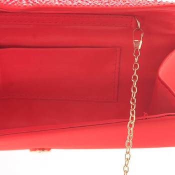 Originálna trblietkavá dámska listová kabelka červená - Delami D687