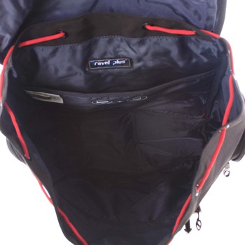 Veľký čierno červený cestovný batoh - Travel plus 7503