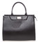 Väčšia elegantná čierna kožená kabelka - Annie Claire 1312