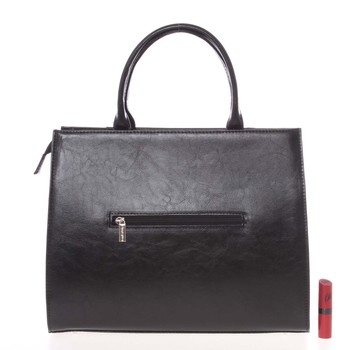 Väčšia elegantná čierna kožená kabelka - Annie Claire 1312