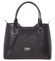 Pevná luxusná čierna kožená kabelka saffiano - Annie Claire 4012