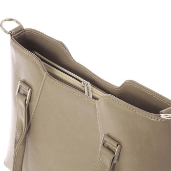 Pevná luxusná camel kožená kabelka saffiano - Annie Claire 4012