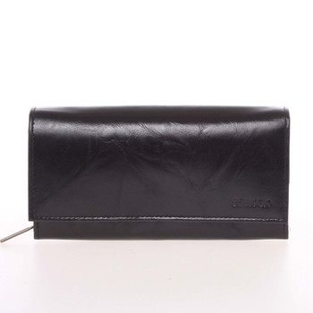 Veľká dámska čierna kožená peňaženka - Bellugio Otilia