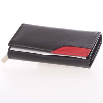 Väčšia dámska kožená peňaženka čierna - Bellugio Paolina