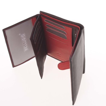 Pánska prešívaná kožená peňaženka čierna - Bellugio Panagiotis