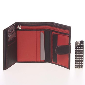 Prešívaná kožená peňaženka čierna - Bellugio Palaemon