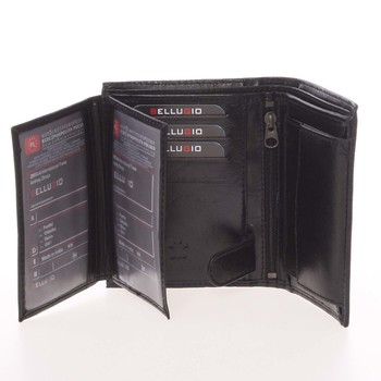 Voľná prešívaná pánska kožená peňaženka čierna - Bellugio OnDry