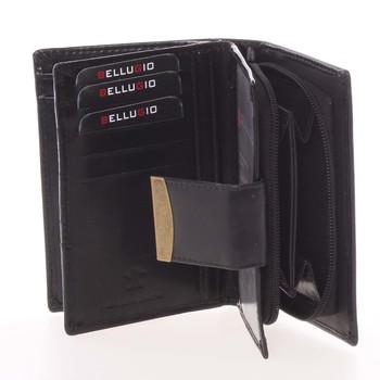 Nevšedná čierna kožená peňaženka - Bellugio Onesimo