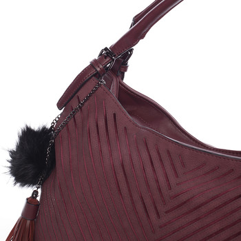 Módna dámska šrafovaná kabelka červená - MARIA C Abbigail