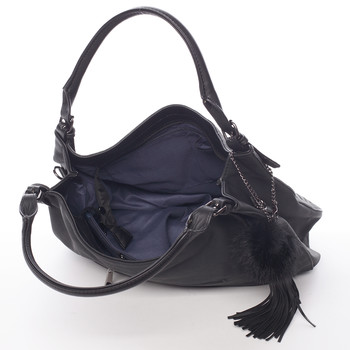 Módna dámska šrafovaná kabelka čierna - MARIA C Abbigail