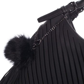Módna dámska šrafovaná kabelka čierna - MARIA C Abbigail