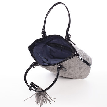 Jedinečná dámska semišová kabelka sivá - MARIA C Emmalee