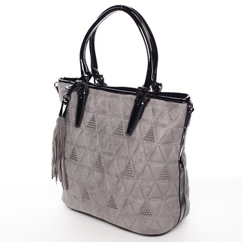 Jedinečná dámska semišová kabelka sivá - MARIA C Emmalee