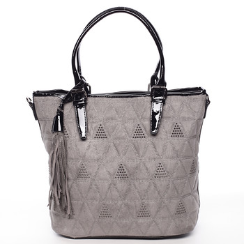 Jedinečná dámska semišová kabelka sivá - MARIA C Emmalee