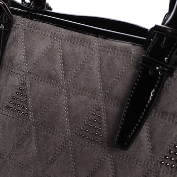 Jedinečná dámska semišová kabelka sivá - MARIA C Emmalee
