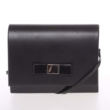Luxusná dámska listová kabelka čierna lesklá - Delami Chicago Fresno