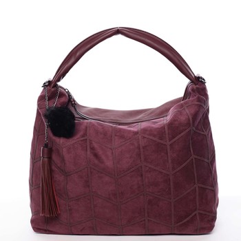 Trendy dámská velká vzorovaná kabelka červená - MARIA C Chana