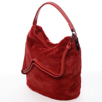 Elegantní dámská kožešinová kabelka červená - MARIA C Janiyah