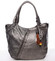 Módní měkká dámská kabelka do ruky stříbrná - MARIA C Estelle