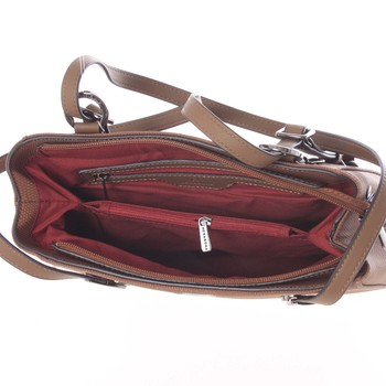 Elegantný štrukturovaný hnedý batôžtek/kabelka - Hexagona Bure