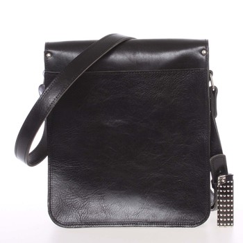 Čierna luxusná kožená taška cez plece KABEA Luxor-T