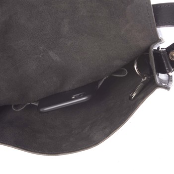Čierna luxusná kožená taška cez plece KABEA Luxor