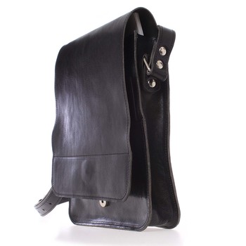Čierna luxusná kožená taška cez plece KABEA Luxor