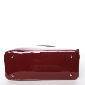 Elegantní lakovaná tmavě vínová dámská kabelka - David Jones Belen