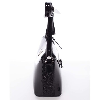 Luxusná dámska lakovaná crossbody kabelka s glitterom čierna - David Jones Petrina