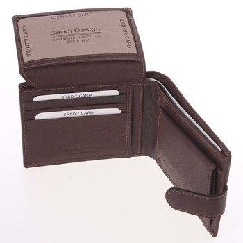 Pánska hnedá kožená peňaženka sa zápinky - SendiDesign Prejem