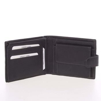Pánska čierna kožená peňaženka sa zápinky - SendiDesign Prejem