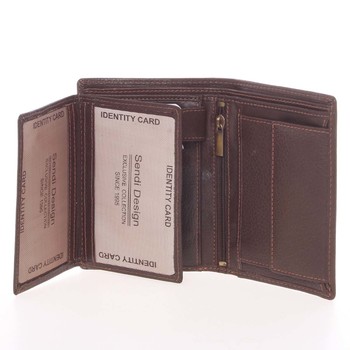 Voľná pánska kožená peňaženka hnedá - SendiDesign Priam