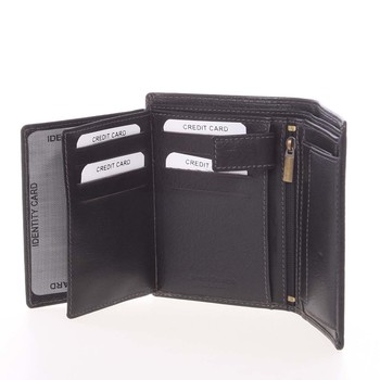 Voľná pánska kožená peňaženka čierna - SendiDesign Priam