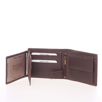 Kvalitná voľná pánska kožená peňaženka hnedá - SendiDesign Poseidon