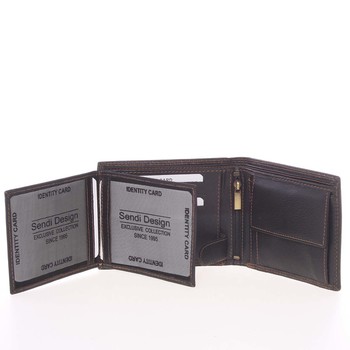 Kvalitná pánska kožená čierna voľná peňaženka - SendiDesign Sabastian