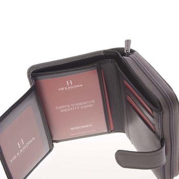 Luxusná dámska dvojdielna šedá peňaženka saffiano - HEXAGONA Ritsa