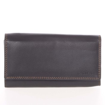 Dámska čierna kožená prešívaná peňaženka - SendiDesign Philyra