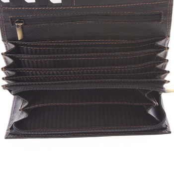Dámska čierna kožená prešívaná peňaženka - SendiDesign Philyra